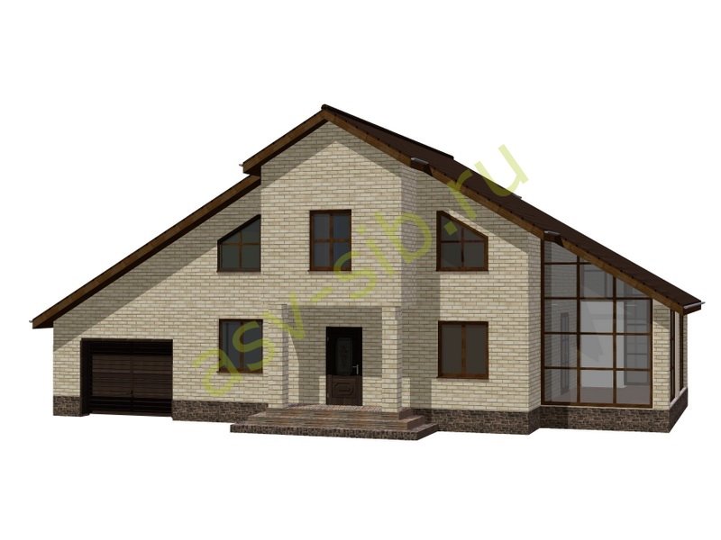 Проект дома с гаражом и верандой Проект дома с гаражом и верандой